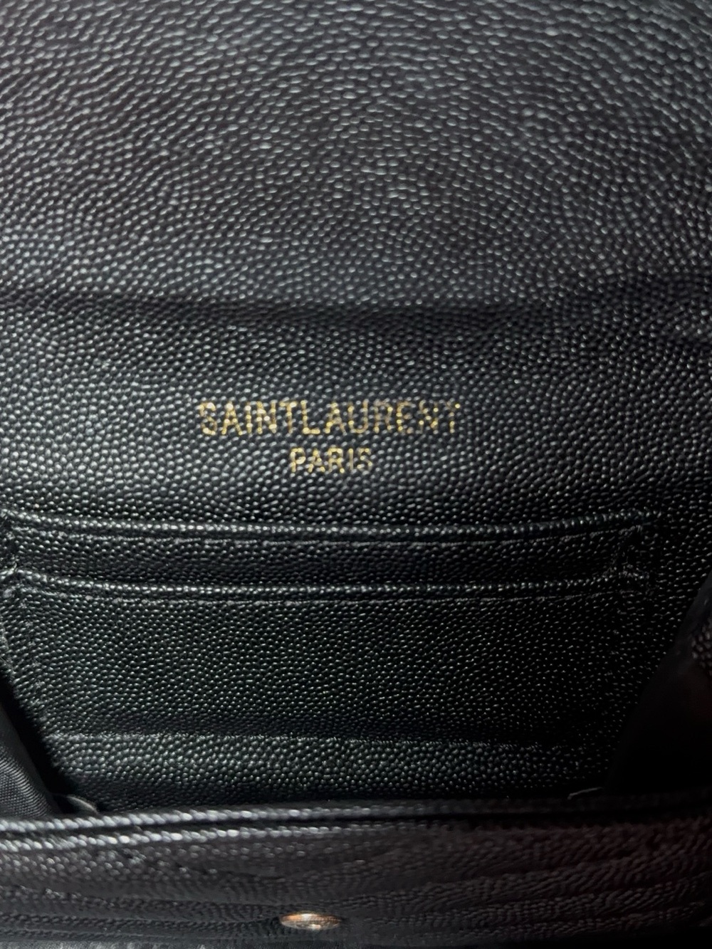 Yves Saint Laurent Black Chevron Quilted Wallet with Gold YSL Emblem - Picture 5 of 6